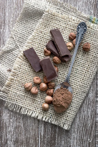 Kakao och nötter — Stockfoto