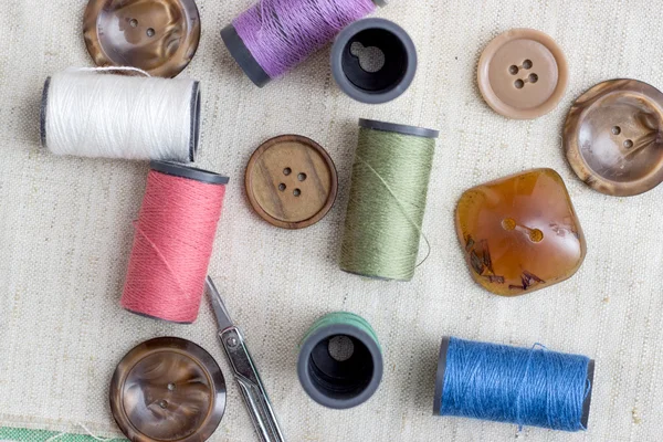 ミシン縫製キットと背景 — ストック写真