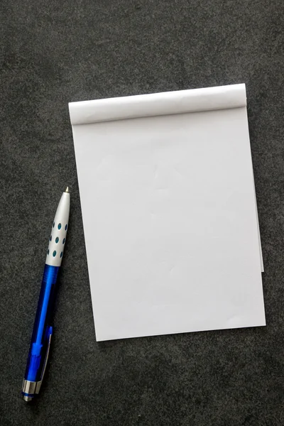 Blank notepad și stilou — Fotografie, imagine de stoc