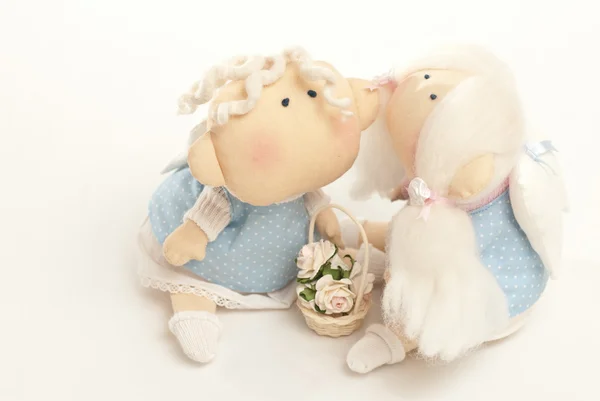 Handmade toys boy and girl — Stock Photo, Image
