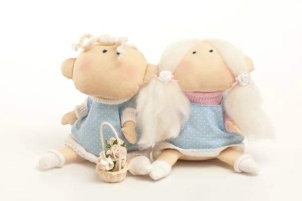 Handmade toys boy and girl — Stock Photo, Image