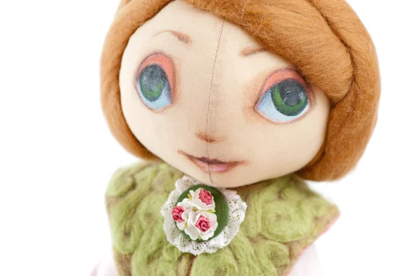 Handmade toy girl — Stock Photo, Image
