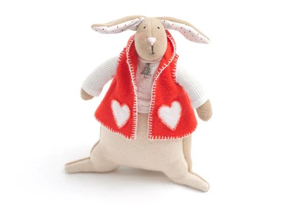 Handmade toy bunny — Stock Photo, Image