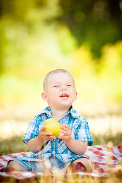 Cute little baby have a picnic — Stock Photo, Image