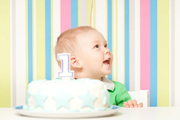1 年間の赤ちゃんの誕生日パーティー ロイヤリティフリーのストック画像