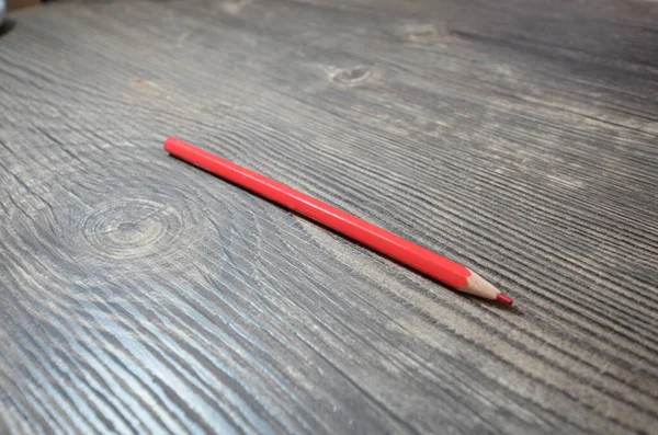 Pencil Laying Wooden Table Closeup Photo Pencil — Stock Photo, Image