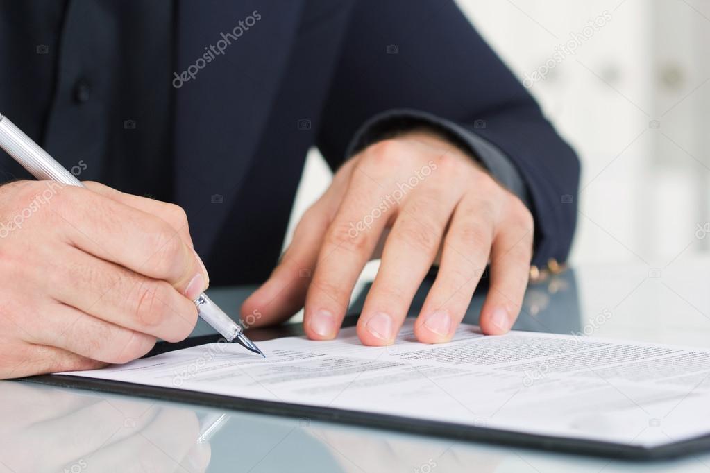 businessman working with documents sign up contract