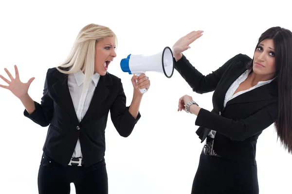 Gerente gritando com seu colega — Fotografia de Stock