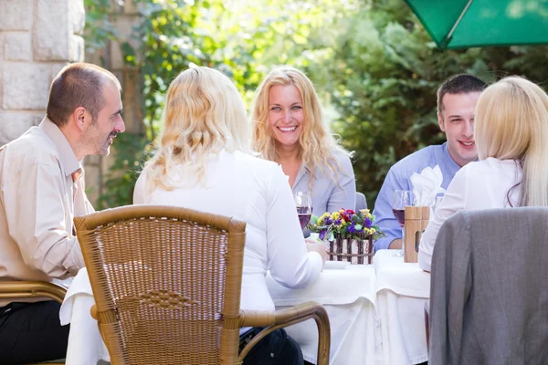 Young business people at the lunch restaurant — Stock Photo, Image