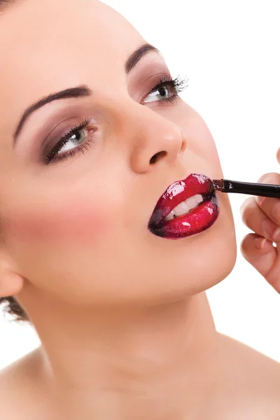 Professionelles Make-up, Lipgloss — Stockfoto