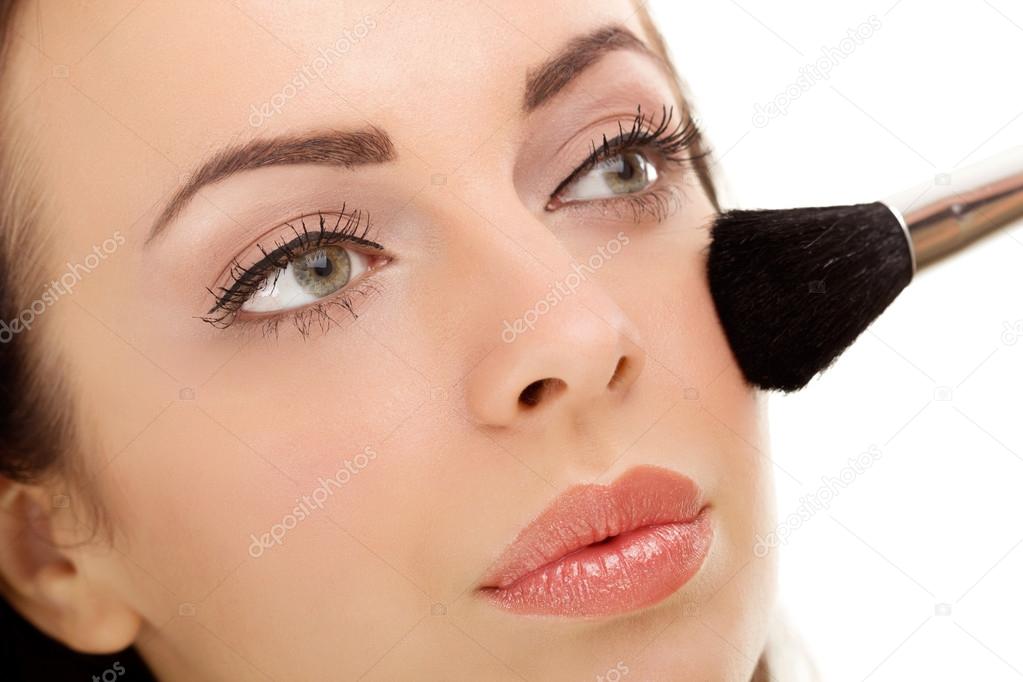 Applying Make-up Cosmetics Brush