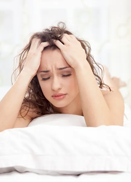 Beautiful woman having a headache — Stock Photo, Image