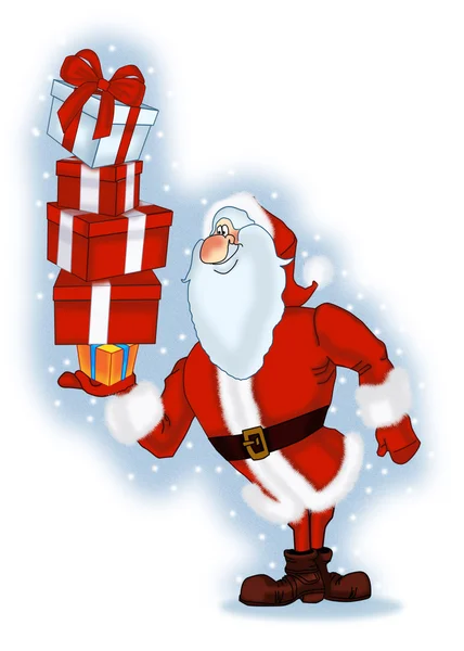 Santa Claus with gifts — Stock Photo, Image