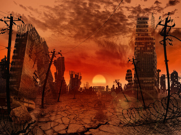 The illustration on the theme of the apocalypse