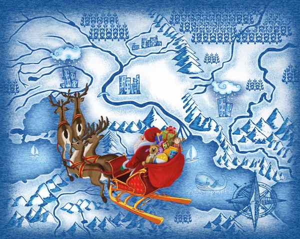 Die Route des Weihnachtsmannes — Stockfoto