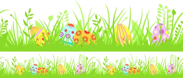 Horizontal seamless Easter background — Stock Vector