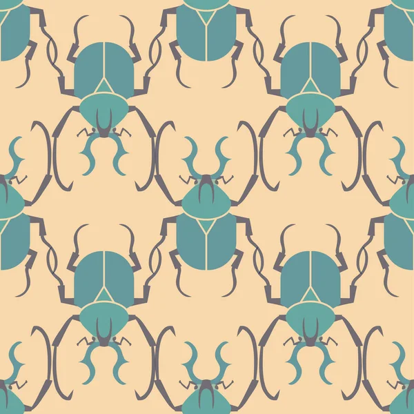 Retro Bug Seamless Pattern Vector Geometric Print Transparent Bugs Great — ストックベクタ