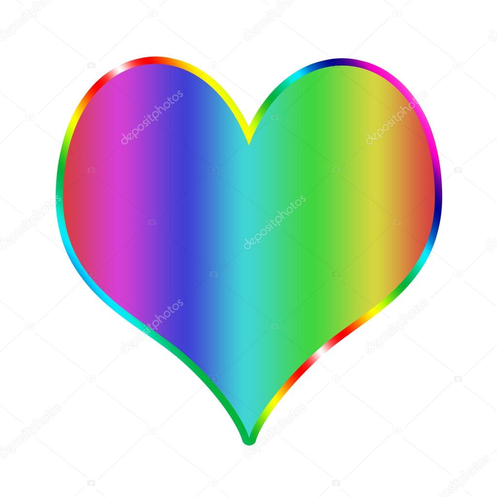 Illustration of Rainbow heart
