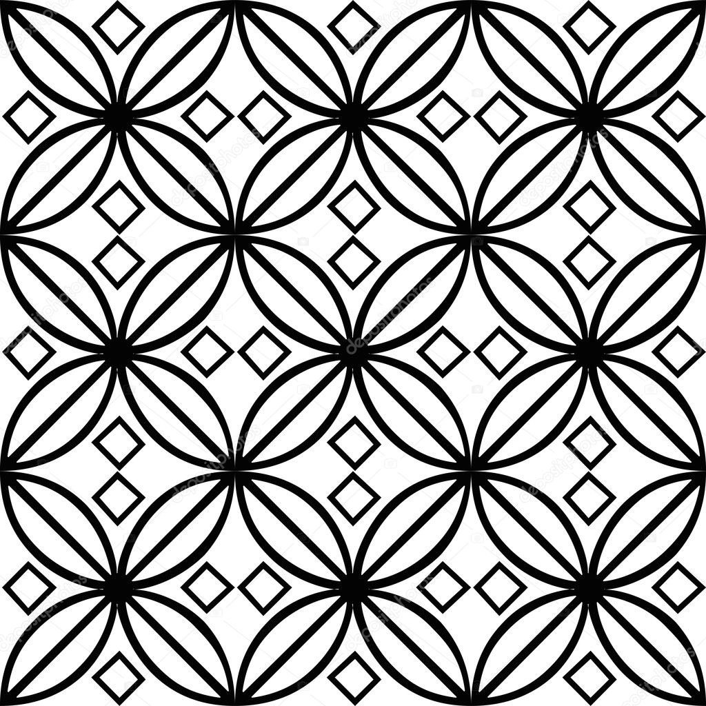 Black and white tile illustration