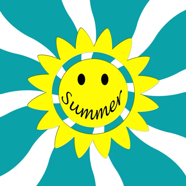 Smiley sun — Stock Photo, Image