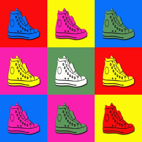 Scarpe da ginnastica pop art — Foto Stock