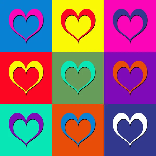 Pop art hearts — Stock Photo, Image