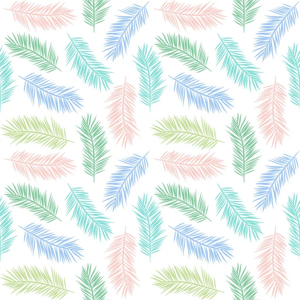파스텔 초록색 파란색 분홍색 청록색등으로 이루어진 야자나무 의무시 무늬가 배경에 — 스톡 사진