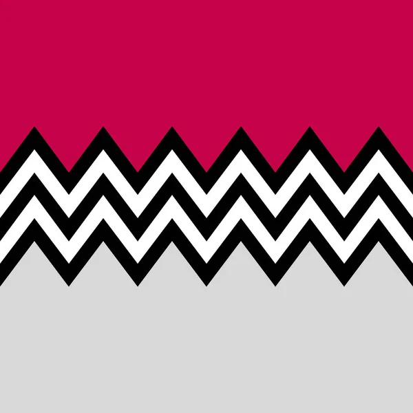 赤とグレーの背景に黒と白のジグザグパターンとシームレスな幾何学的なデザインイラスト — ストック写真