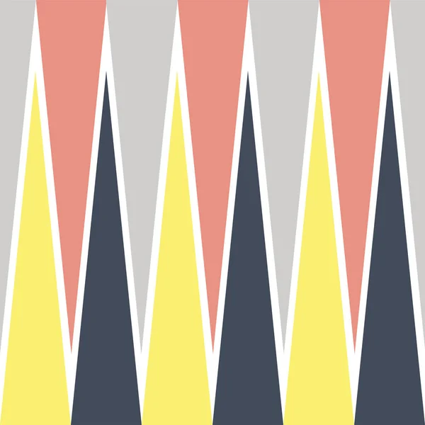 Иллюстрация Скандинавском Стиле Цветными Желтый Серый Синий Коралловый Треугольниками Белом — стоковое фото