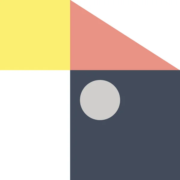 Красочная Геометрическая Иллюстрация Скандинавском Стиле Желтыми Розовыми Темно Синими Белыми — стоковое фото