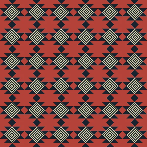 Бесшовный Ацтекский Этнический Богемный Узор Геометрическими Формами Красном Фоне — стоковое фото