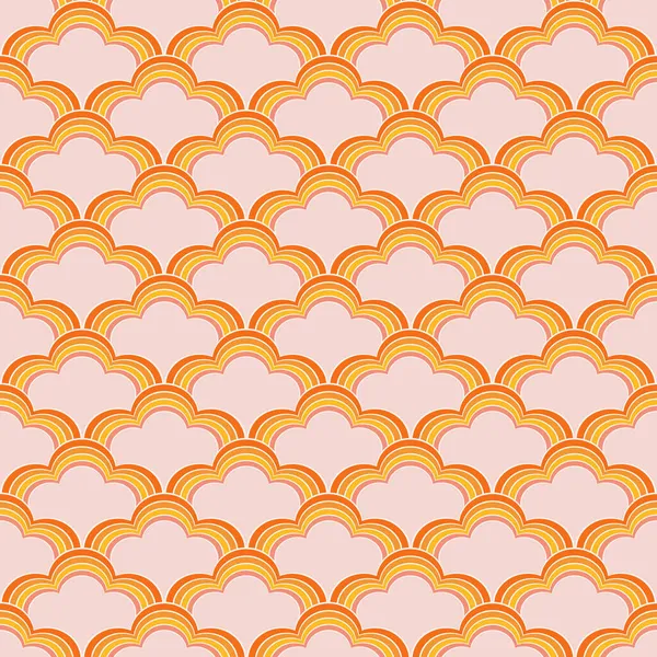 Absztrakt Zökkenőmentes Minta Minta Sárga Narancs Rózsaszín Hullámok Dekoráció Pasztell — Stock Fotó