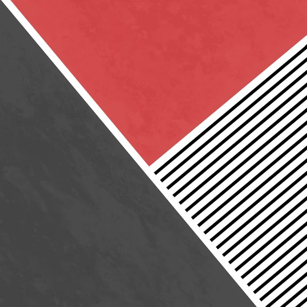 Ilustración Diseño Geométrico Simple Con Triángulos Grunge Rojo Negro Decoración —  Fotos de Stock