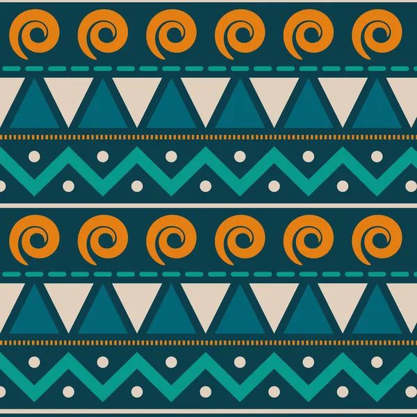 Seamless Pattern Colorful Beige Blue Orange Turquoise Aztec Tribal Inspiration — Stock Photo, Image