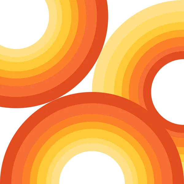 Abstracte Illustratie Van Kleurrijke Retro Stijl Cirkels Kleuren Geel Oranje — Stockfoto