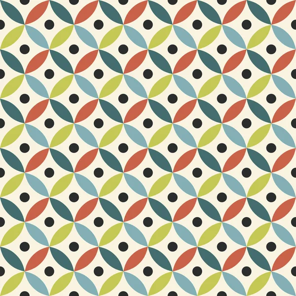 Seamless Mid Century Inspiration Pattern Colorful Green Red Blue Turquoise — Stock Photo, Image