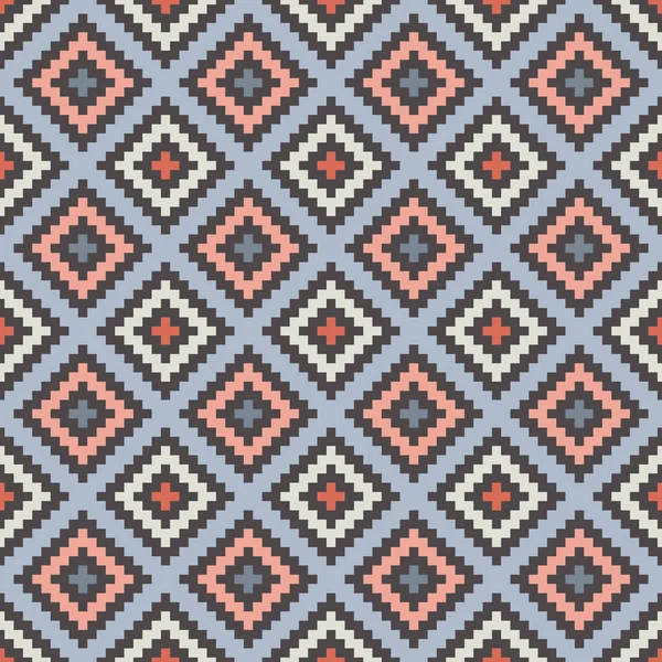 Seamless Aztec Ethnic Bohemian Pattern Geometrical Shapes Pink Black Blue — Stockfoto