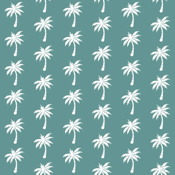 Seamless Pattern White Palm Tree Decoration Turquoise Background Summer Lovers — Foto de Stock