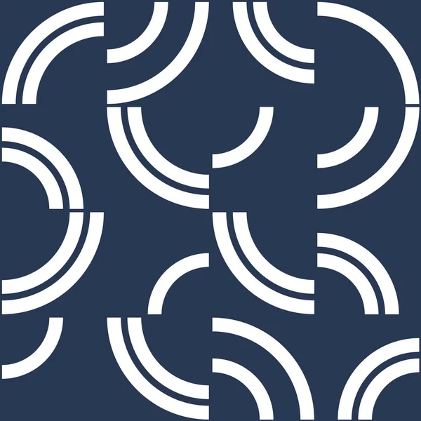 Abstract Geometric Seamless Pattern White Curves Decoration Navy Blue Background —  Fotos de Stock