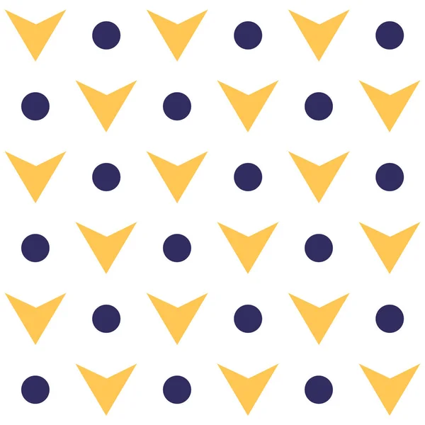 Simple Seamless Nordic Style Pattern Yellow Arrows Navy Blue Dots — Stock Fotó