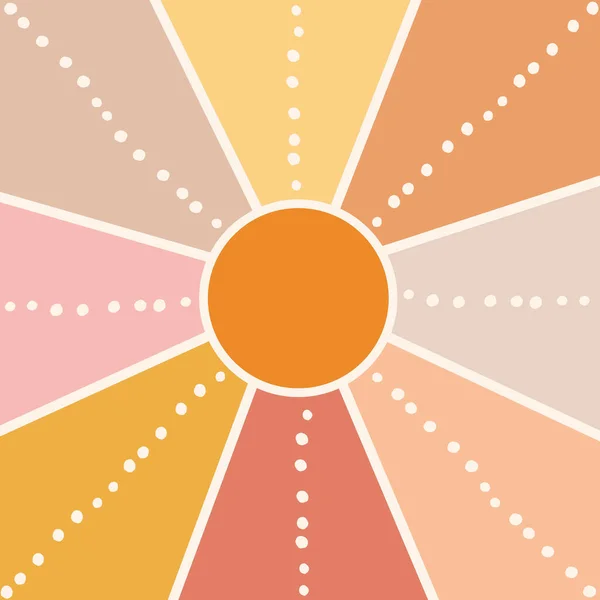 Abstract Retro Style Illustration Yellow Pink Orange Beige Brown Sun — 스톡 사진