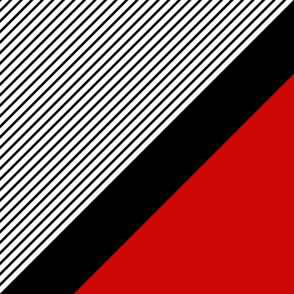 用红色三角形 黑色对角线和黑白对角线装饰的简单几何设计图解 — 图库照片