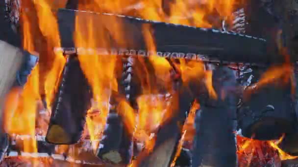 Verbranden van hout — Stockvideo