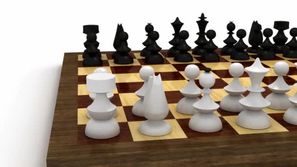 Chess pieces on table — Stock Video