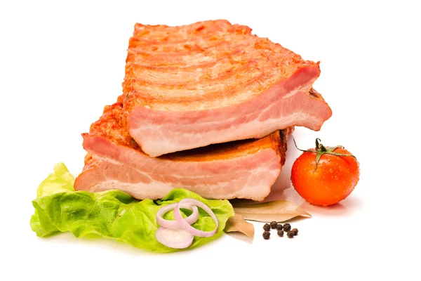 Côtes de porc crues coupées en deux — Photo