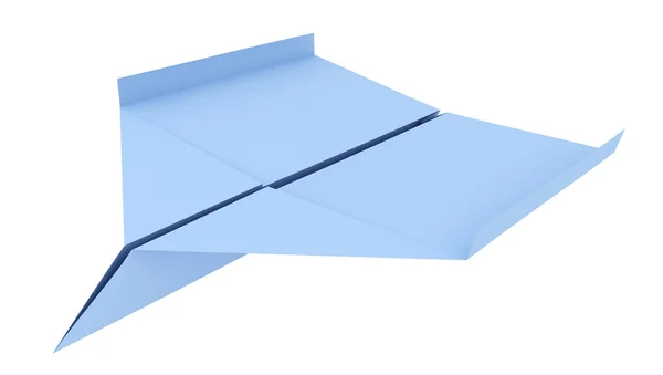 Blaues Papierflugzeug (3D-Render)) — Stockfoto