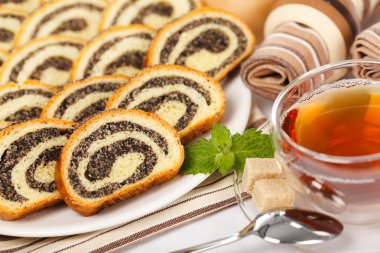 Makro fo haşhaş tohumu ekmek ve çay