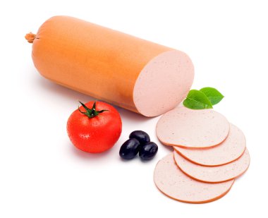 basit bir bologna sosis ve dilimleri