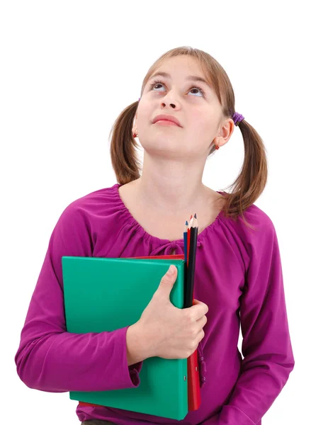 Teenager girl looking up — Stock Photo, Image