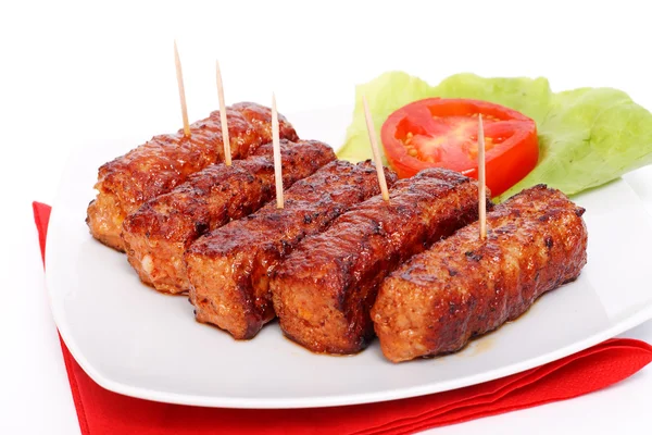 Grilled romanian meat rolls - mititei, mici — Stock Photo, Image